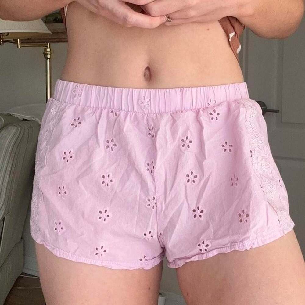 Jessica Simpson Pink Eyelet Lace Lounge Shorts